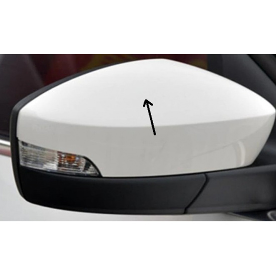 Накладка зеркала VOLKSWAGEN Polo 6 (20-)/Skoda Rapid (12-) белая, под повторитель правый - 1