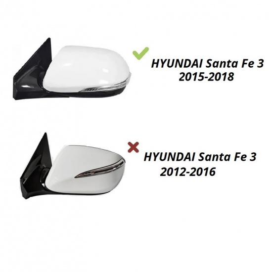 Зеркальный элемент Hyundai Santa Fe III (15-18) обогрев левый - 1